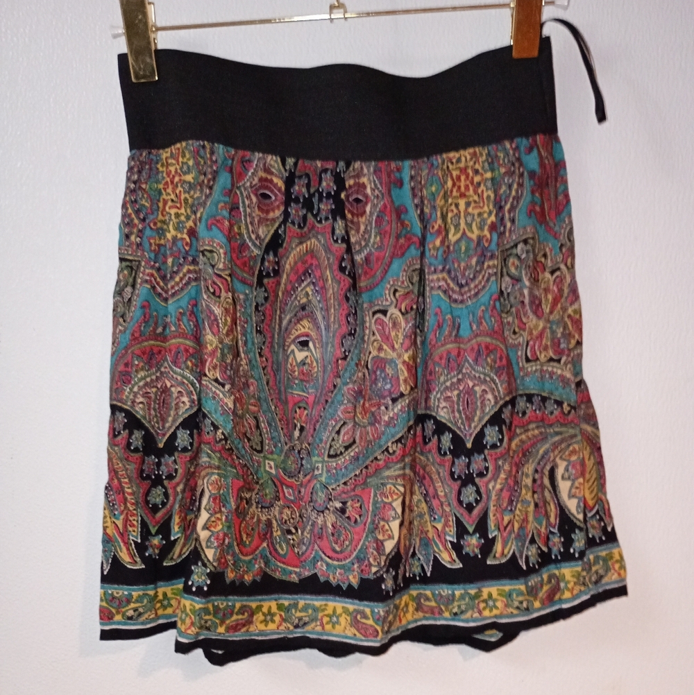 Angie Multicolor Paisley Mini Skirt